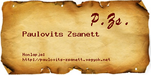 Paulovits Zsanett névjegykártya